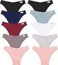 FINETOO 10er Ladies Pants Sexy Lingerie Cotton Briefs Shorts Tangas Brazilian Knickers Soft Bikinis for Women Seamless Underwear Set Multipack