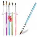 ANGNYA 5 Pezzi Pennello Gel Unghie Ricostruzione,Pennelli per Unghie in Acrilico,Nail Art Brush Pen Set per Nail Art,Pennelli Unghie Gel di Nylon e Acrilico per Salone Casa Manicure DIY Donne