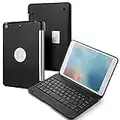 BlinkCat Clavier Coque pour Apple iPad Mini 1 / Mini 2 / Mini 3, Portable Étui Clavier Bluetooth sans Fil pour iPad Mini 1st Gen 2012 / iPad Mini 2nd Gen 2013 / iPad Mini 3rd Gen 2014 - Noir