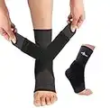 JUPITER Foot Sleeve (Pair) with Compression Wrap, Ankle Brace For Arch, Ankle Support, Football, Basketball, Volleyball, Running, For Sprained Foot, Tendonitis, Plantar Fasciitis…