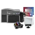 Fargo DTC1250e Dual Sided ID Card Printer & Complete Supplies Package with Silver Edition Bodno ID Software