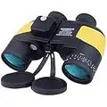 10X50 Prismáticos Marinos para Adultos Impermeable con Brújula Brújula BAK4 a Prueba de Niebla Prism Lens Binoculares Militar para Navegación Navegación Observación de Aves y Caza (LP02Y)