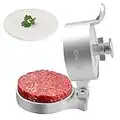 OVOS Adjustable Burger Press Hamburger Patty Maker with 100 Wax Papers for BBQ Grill, Non-Stick Food Grade Cast Aluminum, Makes Patties from 1/4 lb to 3/4 lb