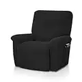 VanderHOME Housse Fauteuil Relax Complète Elastique Couverture pour Accoudoirs Fauteuil 1 Place Relax Extensible Housse Fauteuil Relax Electrique Noir