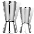 Keepatry Spirit Measures 25/50ml & 15/30ml Set - 2Pack 304 Stainless Steel Jigger Spirit Measure Set Cocktail Measure Cup Set Whisky Shot Measure for Gin Alcohol Drink