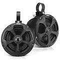 2-Way Dual Waterproof Off-Road Speakers - 5.25 Inch 1000W Marine Grade Wakeboard Tower Speakers System, Full Range Outdoor Audio Stereo Speaker for ATV, UTV, Quad, Jeep, Boat - Pyle PLUTV51BK (Black)