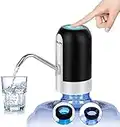 DLOPK Dispenser di Acqua, 5 Gallon USB Ricarica Automatica Pompa per Acqua Portatile elettrica, Rimovibile, Adatta all'Uso in Acqua imbottigliata.Nero