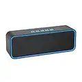 Kolaura Altoparlante Wireless Portatile, Altoparlante Bluetooth 5.0 con Bassi HiFi Stereo 3D, Batteria da 1500 mAh, Tempo di Riproduzione 12 Ore (Blu)