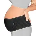 Gepoetry Maternity Belly Band for Pregnant Women | Pregnancy Belly Support Band for Abdomen, Pelvic, Waist, & Back Pain | Adjustable Maternity Belt | For All Stages of Pregnancy & Postpartum (Black)