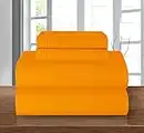 Elegant Comfort Luxury Soft 1500 Thread Count Egyptian 4-Piece Premium Hotel Quality Wrinkle Resistant Coziest Bedding Set, All Around Elastic Fitted Sheet, Deep Pocket up to 16inch, Full, Orange