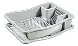 CURVER Egouttoir à Vaisselle 18 assiettes avec plateau - 29 x 10,5 x 39 cm - Gris