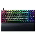 Razer Huntsman V2 TKL Tenkeyless Gaming Keyboard: Fastest Clicky Optical Switches w/Quick Keystrokes & 8000Hz Polling Rate - Detachable Type-C Cable - Doubleshot PBT Keycaps - Ergonomic Wrist Rest