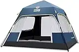 OutdoorMaster Tenda da campeggio per 4 persone con Dark Space, facile installazione in 60 secondi, tenda pop-up resistente alle intemperie per campeggio con pioggia superiore, tenda istantanea (Blu)