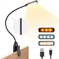 APMIEK 7 LEDs Lampada da Lettura, USB Ricaricabile Lampada Libro con 3 Modalità e 9 Colori, Luce Lettura Portatile con Clip, Ideale per E-Reader, Studio, Letto, Viaggi, Tablet