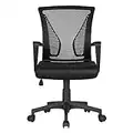 Yaheetech Adjustable Office Chair Ergonomic Mesh Swivel Computer Comfy Desk / Executive Work Chair with Arms and Height Adjustable for Students Study Black