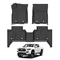 KUST 3D Floor Mats for Toyota Tacoma 2018 2019 2020 Double Cab 2 Row Liner Set All Weather Durable Odorless TPE Floor Carpet Liner