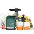 Vegetables Juice Extractor for Wheatgrass Kale Cucumber Celery Lime, Cold Press Juicer with Reserve Function, Quiet Motor Slow Masticating Juicer for Orange Apple Grapes Fruits, Easy to Clean