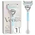 Gillette Venus Satin Care Intimrasierer für Damen, 1 Rasierergriff + 1 Rasierklinge, Der Intimrasierer für Damen hilft, die Haut vor Irritationen zu schützen