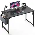 Mr IRONSTONE Computer Desk 47" Home Office Small Computer Desk, Writing Desk, Laptop Table with Storage Bag, Cup Holder and Headphone Hook (Black)