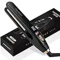 PRITECH Mini Flat Iron Portable Hair Straightener, Straightener with 13 Adjustable Temp(210°F-450°F), 1'' Plate for All Hairstyles Hair Straightening Irons Black