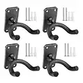 Zuzer Perchas para Guitarra, 4pcs Gancho Guitarra Pared Soporte Pared Guitarra Colgador Guitarra Perchas para Guitarra Eléctrica Violín Bajo