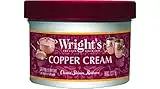 Wright's Copper, Brass Cream Cleaner - 8 Ounce - Gently Cleans and Removes Tarnish Without Scratching