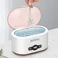 Ultrasonic Jewelry Cleaner 650ML, 45kHz Portable Household Ultrasonic Cleaning Machine with Removable Power Cord & Digital Timer, Silver Jewelry Cleaner for Eyeglasses, Watches, Rings, Coins, Denture