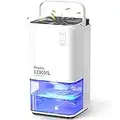 Dehumidifier for Home Damp, EasyAcc 1200ml Electric Dehumidifier with Ultra Quiet & Auto Shut off 7 Colorful LED Portable Mini Dehumidifier for Wardrobe Bathroom Closet RV Bedroom Garage