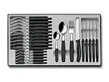 Victorinox Table Set Swiss Classic with tomato knife 24 pieces in black, Stainless Steel, 30 x 5 x 5 cm