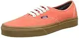 Vans Men's UA Authentic Low-Top Sneakers, Orange (Washed Canvas Cherry Tomato/Gu