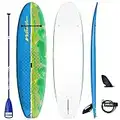 WAVESTORM 8ft Junior Stand Up Paddleboard | Superior Foam Construction with Stringers | Accessories Included Adjustable Paddle Leash and Removable fin| Carry Handle | Sized for Youth