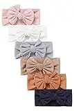 Newborn Baby Girl Headbands Newborn Headbands for Girls Baby Headbands Hair Bands Baby Essentials for Newborn Girl Baby Headband Hair Bows Soft Cute Headwear Hair Accessories for Toddlers (6pcs-D)