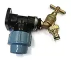 Garden Tap Kit With Wall Mount for 25mm Blue Piping, Hose lock and Wall Plug Screws