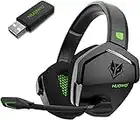 NUBWO G06 Wireless Gaming Headset für PS5, PS4, PC, Rauschunterdrückung über Ohr-Gaming-Kopfhörer mit Mikrofon, 17+ Stündige Wireless-Nutzung grün