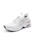 DREAM PAIRS White Tennis Shoes Women, Non Slip Lightweight Air Cushion Tenis para Mujeres Shoes- Breathable Knit Gym Work Athletic Fitness Long Time Standing Sneakers, Size 9 SDWS2201W