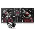 Numark Mixtrack Platinum FX + HF125 - DJ Controller For Serato DJ with 4 Deck Control, DJ Mixer and Audio Interface, and Professional DJ Headphones