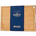 Hiware Extra Large Bamboo Cutting Board for Kitchen, Heavy Duty Wood Cutting Boards with Juice Groove, 100% Organic Bamboo, Pre Oiled, 18" x 12"
