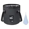 12L 20L Premium Folding Water Bucket, Outdoor Lightweight Portable Collapsible Bucket for Camping Traveling Picnic Hiking Fishing Boating Gardening Car Washing (12L, Black)