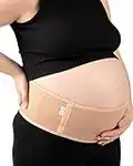 Jill & Joey Maternity Belt - Belly Band Back Brace - Pregnancy Must Haves - Pregnancy Belly Support Band - Back Support - Belly Band for Pregnancy (Beige, Medium)