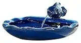 Smart Solar 21372R01 Ceramic Solar Koi Fountain, Blue Glazed Finish, Powered by an Included Solar Panel That Operates an Integral Low Voltage Pump with Filter