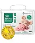 Waterproof Crib Mattress Protector Pad by MARGAUX & MAY - Ultra Soft Noiseless Fitted Dryer Safe Mattress Cover for Your Crib. High Absorbency and Stain Protection (28 x 52 x 9 inches)