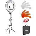 NEEWER Ring Light Kit: 18"/45cm Outer 55W 5600K Dimmable LED Ring Light, Light Stand, Carrying Bag for Camera, Smartphone, YouTube, TikTok, Self Portrait Shooting, Black