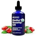 Radha Beauty - Rosehip Oil USDA Certified Organic 120mL with Natural Moisturising for Face, Hair, Skin & Nails, Wrinkles, Dry Spots