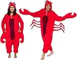 Adult Lobster Costume - Plush Animal Onesie - One Piece Pajama by FUNZIEZ! (X-Large) Red