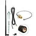 PS4 Antenna Upgrade Replacement Kit 10dBi 2.4GHz Long Range Extender BT WiFi Antenna + 10in U.FL to RP-SMA Cable for Mini PCIe Card + RP SMA Extension Cable 10ft