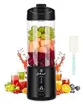 COKUNST Portable Blender for Shakes and Smoothies, BPA-Free 18Oz Portable Blenders with 6 Blades and Type-C Rechargeable, Juicer with Ice Cube Tray and Cleaning Brush for Travel Sports Kitchen