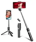 Selfie Stick, WOCBUY Bluetooth Selfie Stick Tripod, Extendable 3 in 1 Aluminum Phone Tripod Selfie Stick with Wireless Remote Compatible with 14 Pro Max/14 Plus/14/13/12/11/8, Galaxy S23/22 & More