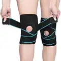 AVIDDA 2 Pack Knee Support Brace Open-Patella Gel Pads Knee Brace with Side Stabilizers Adjustable and Breathable Knee Supports, Joint Pain Relief Injury Recovery for Men and Women (Blue 2)