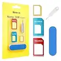 Helect Adattatore SIM Card, Kit Adattatore 5-in-1 per Carte SIM (Nano/Micro/Standard) con Sander Bar e Vassoio Aperto