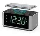 iTOMA Alarm Clock Radio with 10W Wireless Charging, Snooze,Bluetooth, Dual Alarm, 1.4'' LED Display, Dimmer, USB Charging Clock for Bedside CKS910